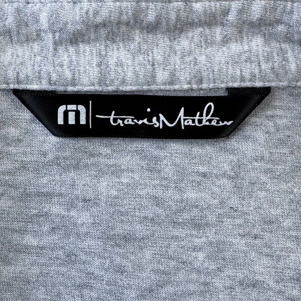 Travis Mathew Polo Shirt Mens XXL Gray Blue‎ Colorblock Stripe Golf Casual - Picture 2 of 13